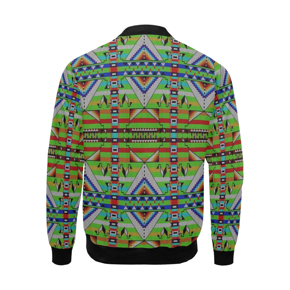 Medicine Blessing Lime Green Bomber Jacket for Men