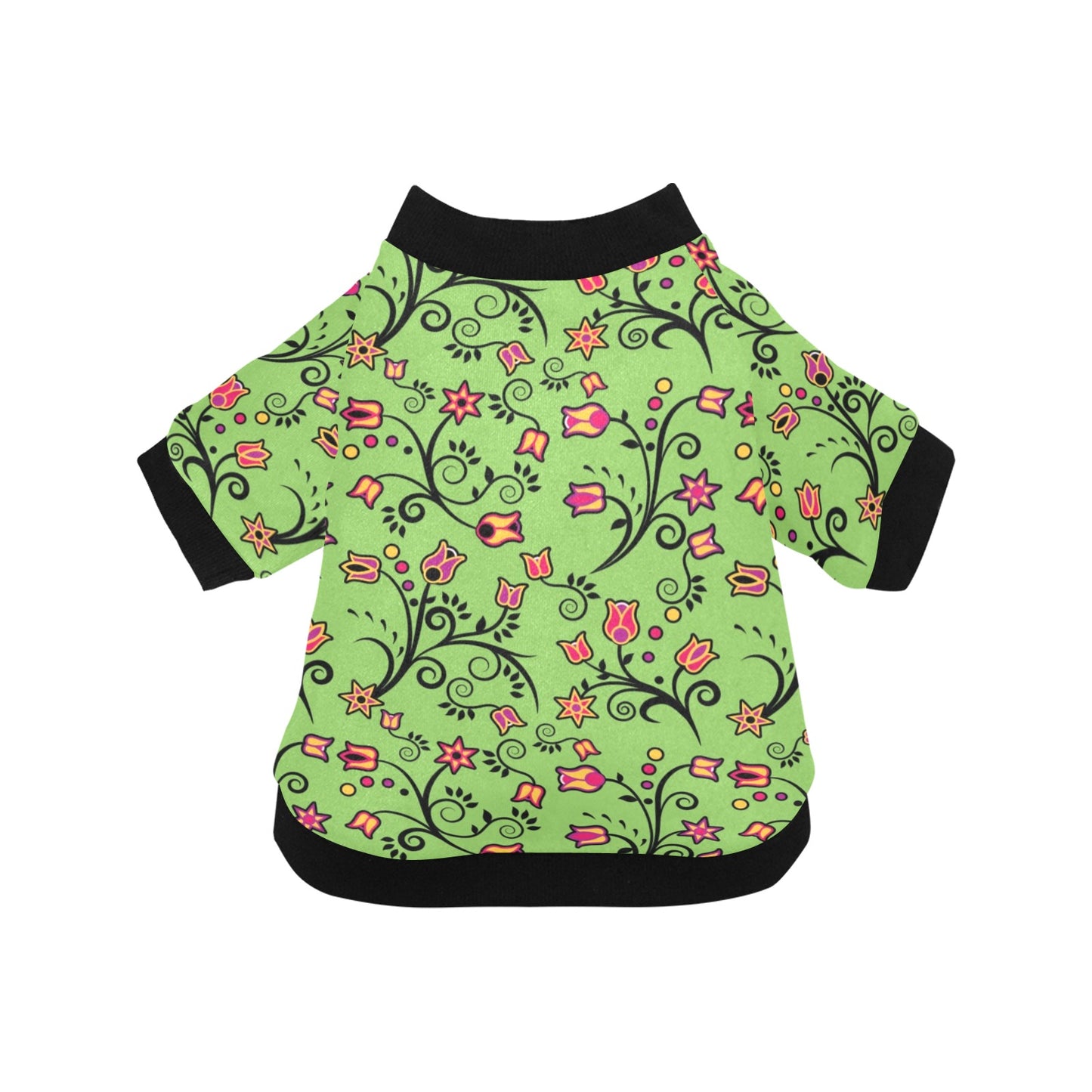 LightGreen Yellow Star Pet Dog Round Neck Shirt