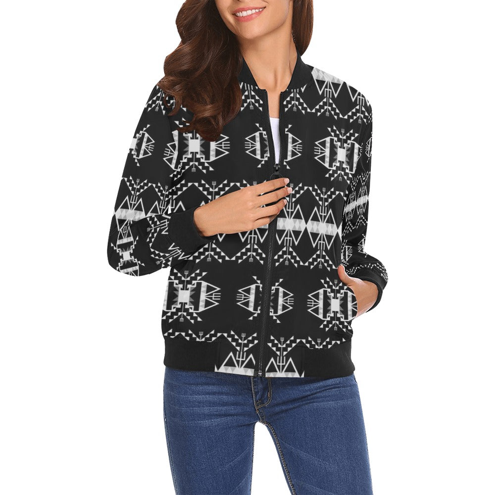 Sacred Trust Black Bomber Jacket for Women