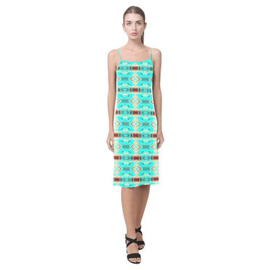 Gathering Earth Turquoise Alcestis Slip Dress (Model D05)