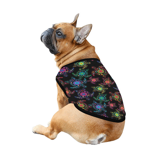 Neon Floral Turtle Pet Tank Top