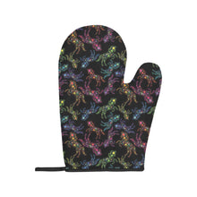 Load image into Gallery viewer, Neon Floral Horses Oven Mitt &amp; Pot Holder
