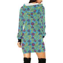 Load image into Gallery viewer, Beaded Nouveau Lime Hoodie Dress
