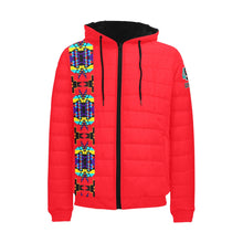 Load image into Gallery viewer, Red Blanket Strip II Men&#39;s Padded Hooded Jacket
