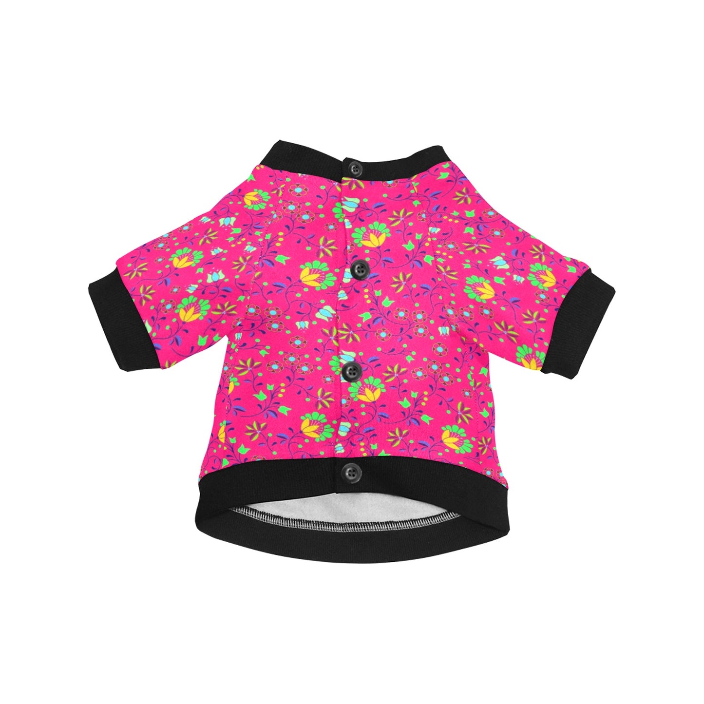 Fleur Indigine Rouge Pet Dog Round Neck Shirt