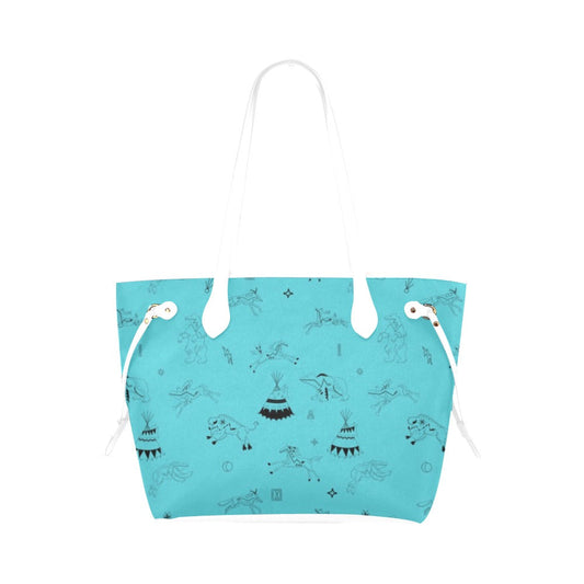 Ledger Dabbles Torquoise Clover Canvas Tote Bag