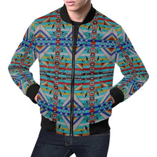 Load image into Gallery viewer, Medicine Blessing Turquoise Bomber Jacket for Men
