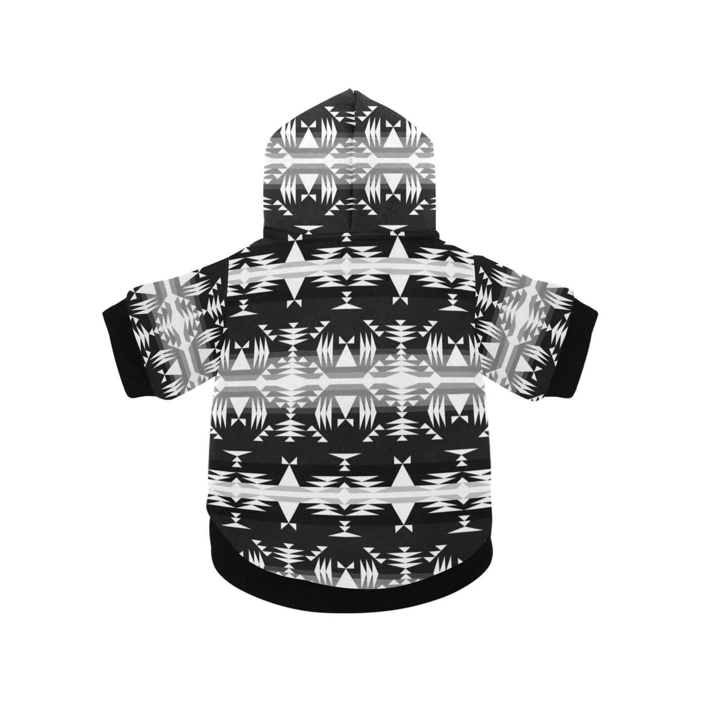 Between the Mountains Black and White Pet Dog Hoodie