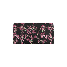 Load image into Gallery viewer, Floral Green Black Women&#39;s Trifold Wallet
