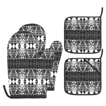 Load image into Gallery viewer, Writing on Stone Black and White Oven Mitt &amp; Pot Holder
