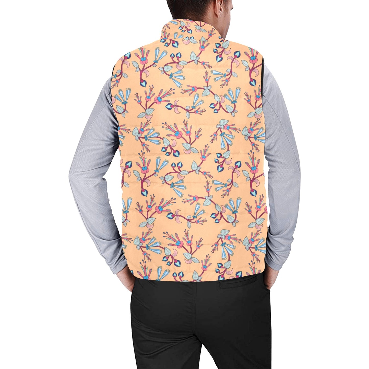 Swift Floral Peache Men's Padded Vest Jacket