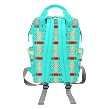 Load image into Gallery viewer, Gathering Earth Turquoise Multi-Function Diaper Backpack/Diaper Bag
