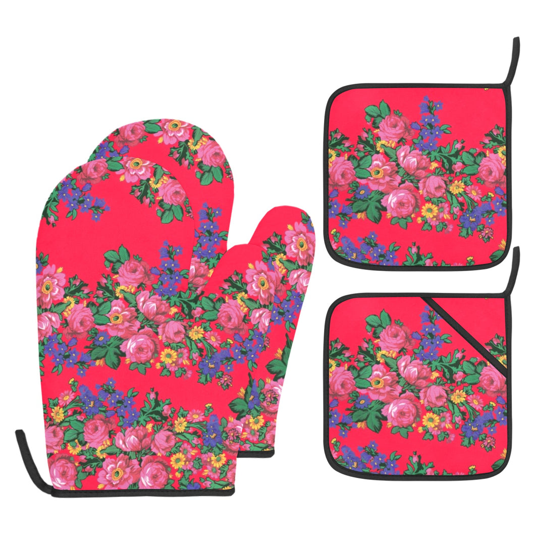 Kokum's Revenge Dahlia Oven Mitt & Pot Holder