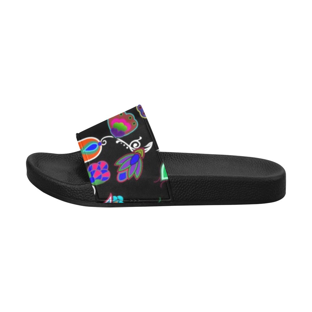 Indigenous Paisley Black Men's Slide Sandals