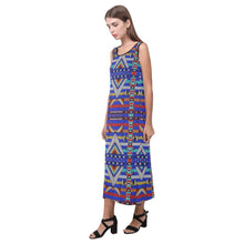 Load image into Gallery viewer, Medicine Blessing Blue Phaedra Sleeveless Open Fork Long Dress
