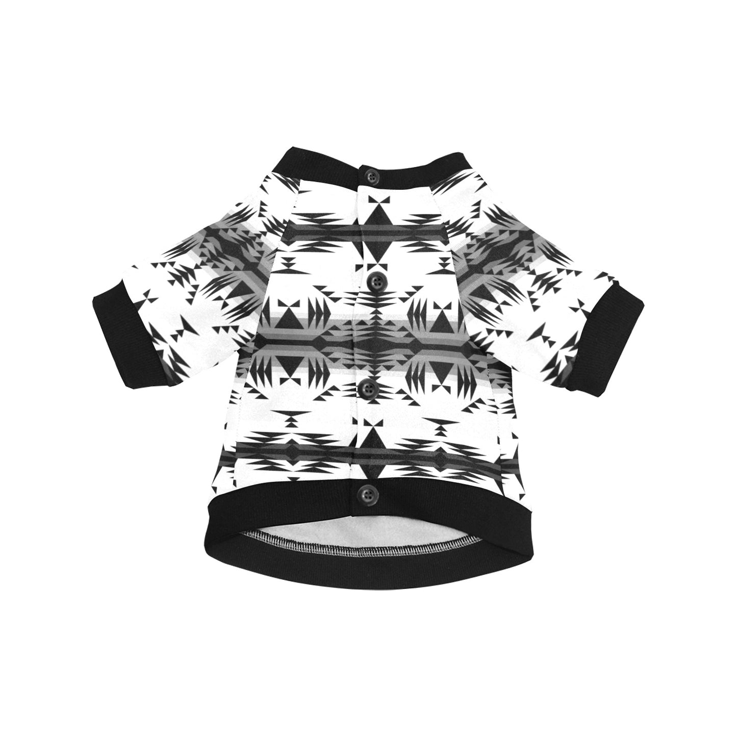 Between the Mountains White and Black Pet Dog Round Neck Shirt