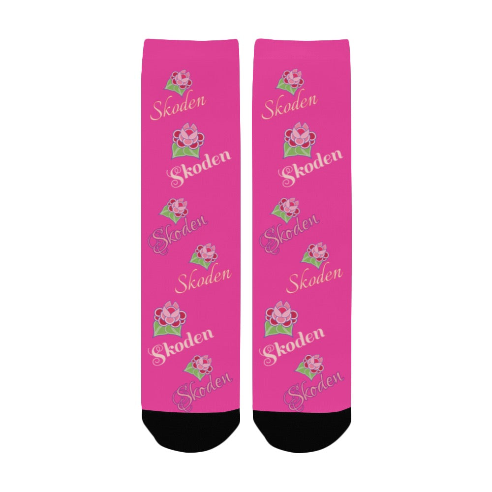 Ladies Skoden Floral Pink Women's Custom Socks