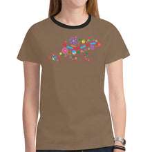 Load image into Gallery viewer, Floral Beaver Spirit Guide (Dark Brown) New T-shirt for Women
