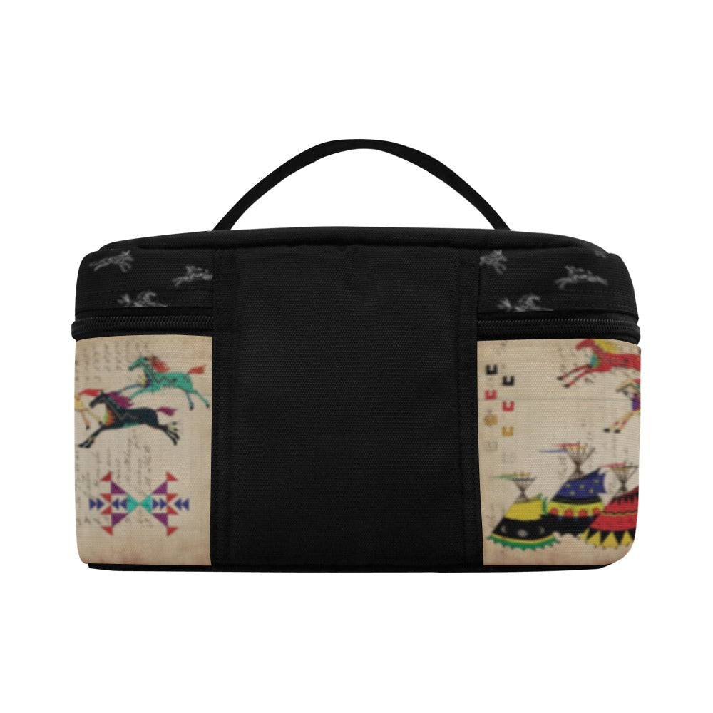 Horses Running Black Sky Cosmetic Bag