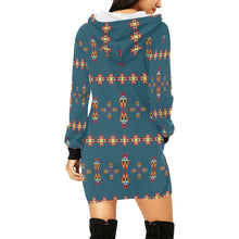 Load image into Gallery viewer, Four Directions Lodges Ocean Hoodie Dress
