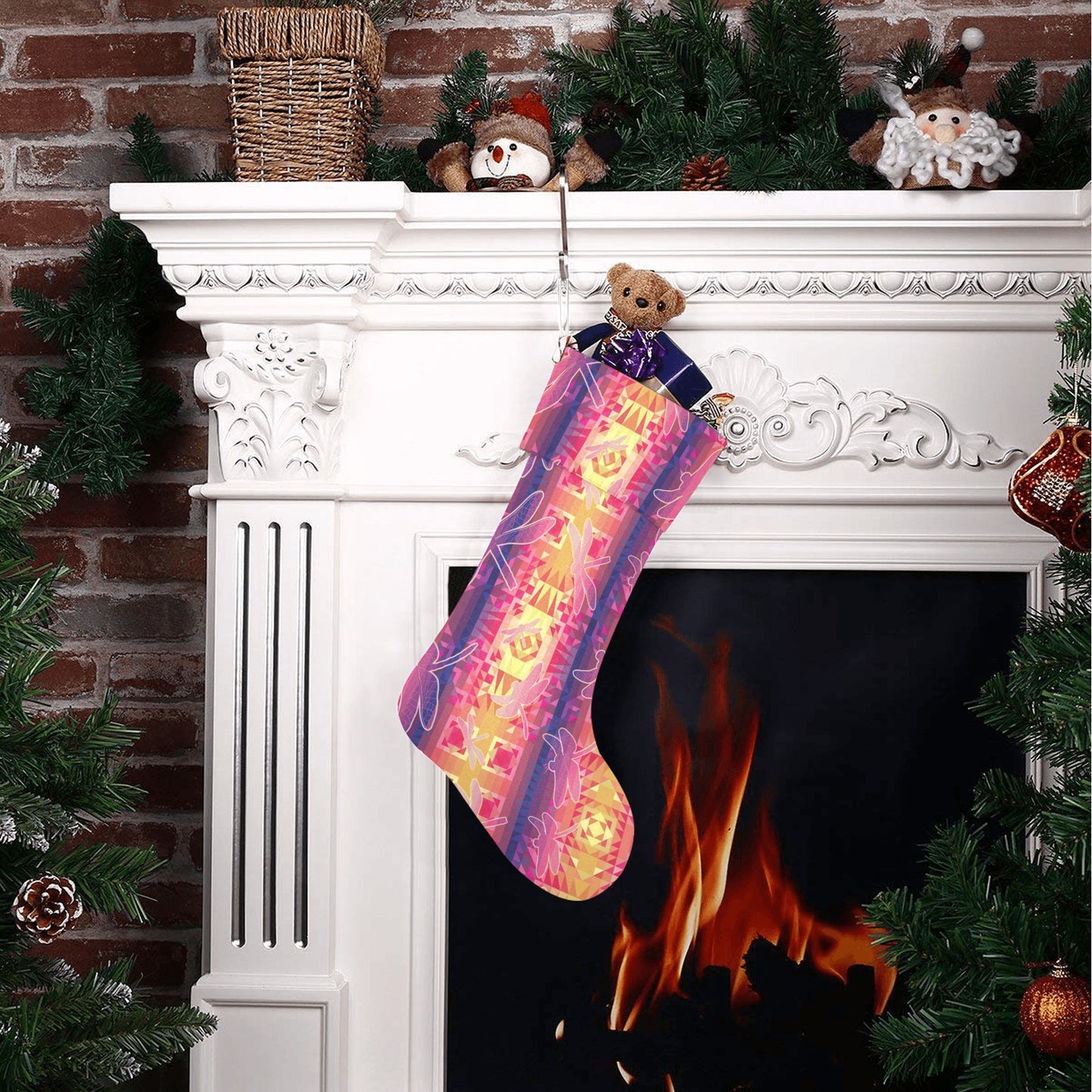 Kaleidoscope Dragonfly Christmas Stocking