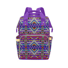 Load image into Gallery viewer, Medicine Blessing Purple Multi-Function Diaper Backpack/Diaper Bag
