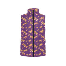 Load image into Gallery viewer, Gathering Yellow Purple Women&#39;s Padded Vest Jacket
