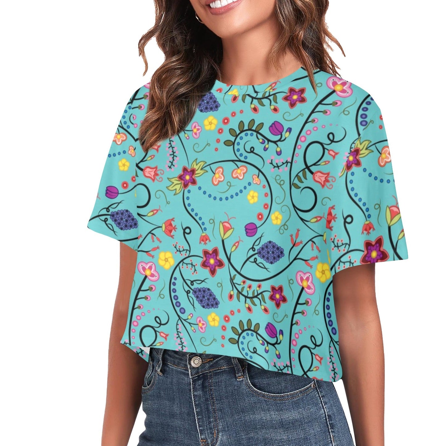 Fresh Fleur Sky Crop Top