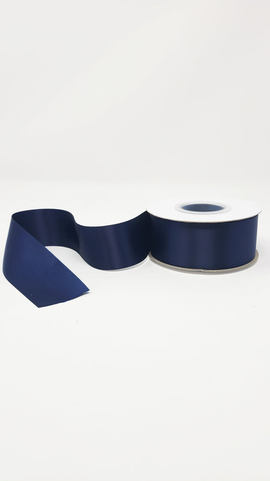 Double Face Solid Colored Ribbon Navy Blue