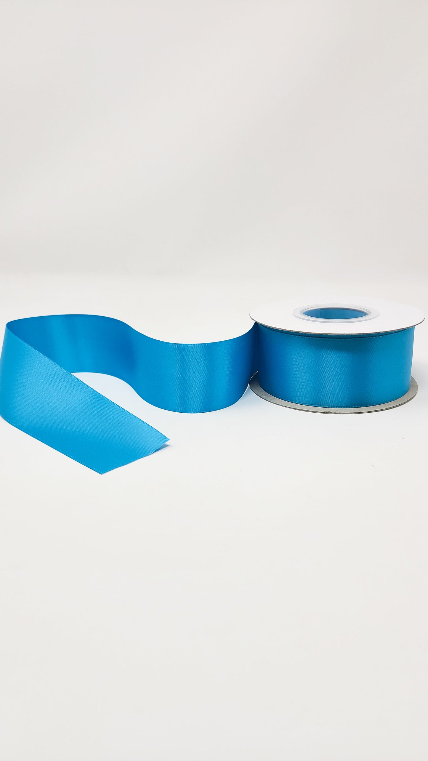 Double Face Solid Colored Ribbon Vivid Blue