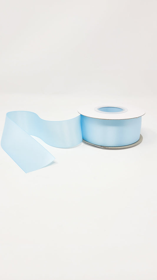 Double Face Solid Colored Ribbon Light Blue