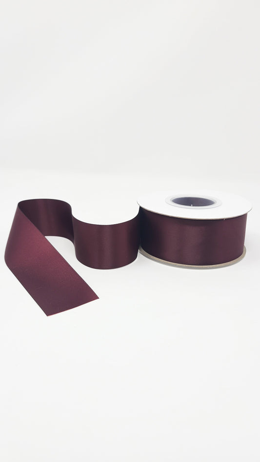 Double Face Solid Colored Ribbon Burgundy