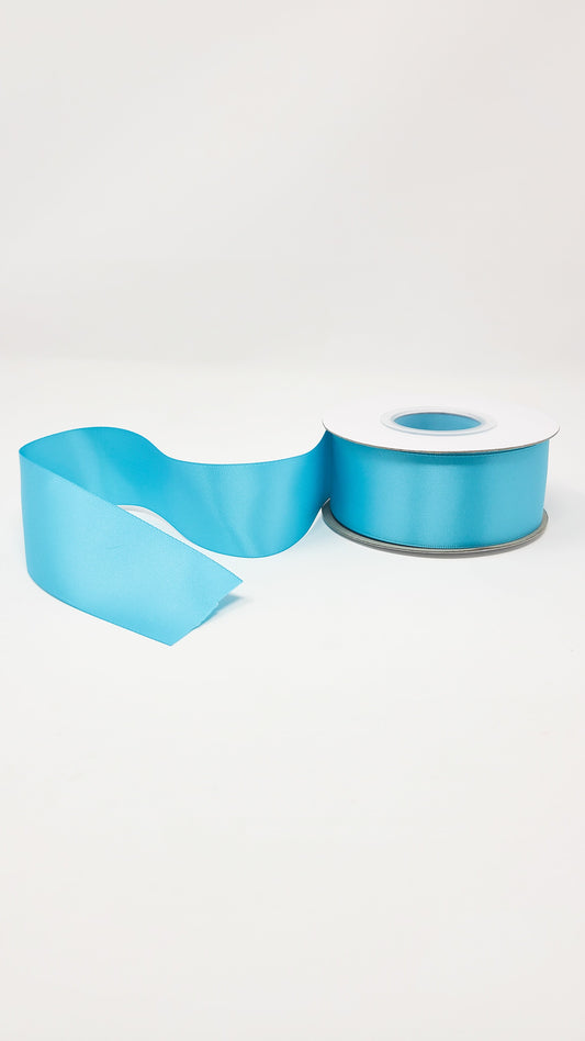 Double Face Solid Colored Ribbon Misty Turquoise