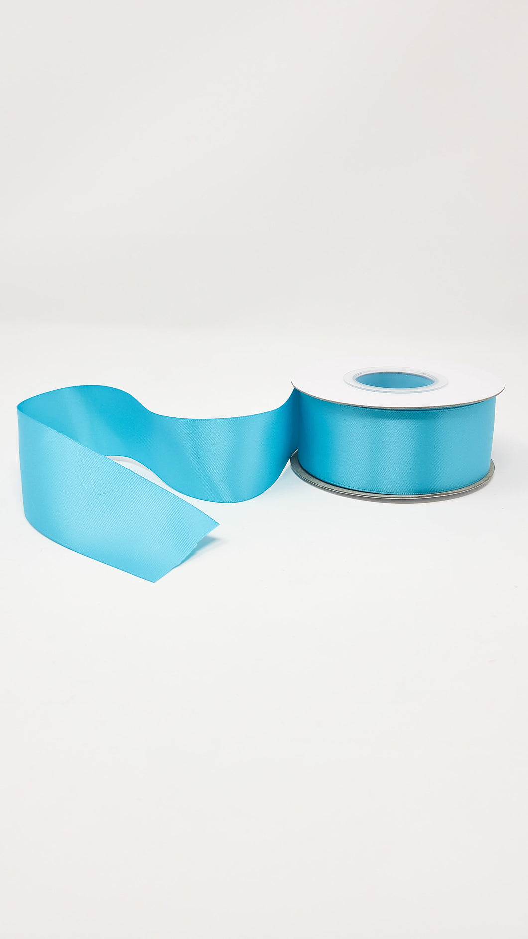 Double Face Solid Colored Ribbon Misty Turquoise