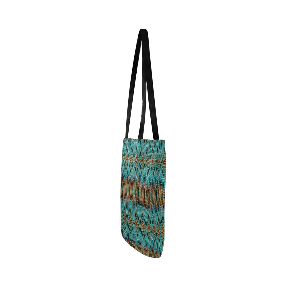 Fire Feather Turquoise Reusable Shopping Bag