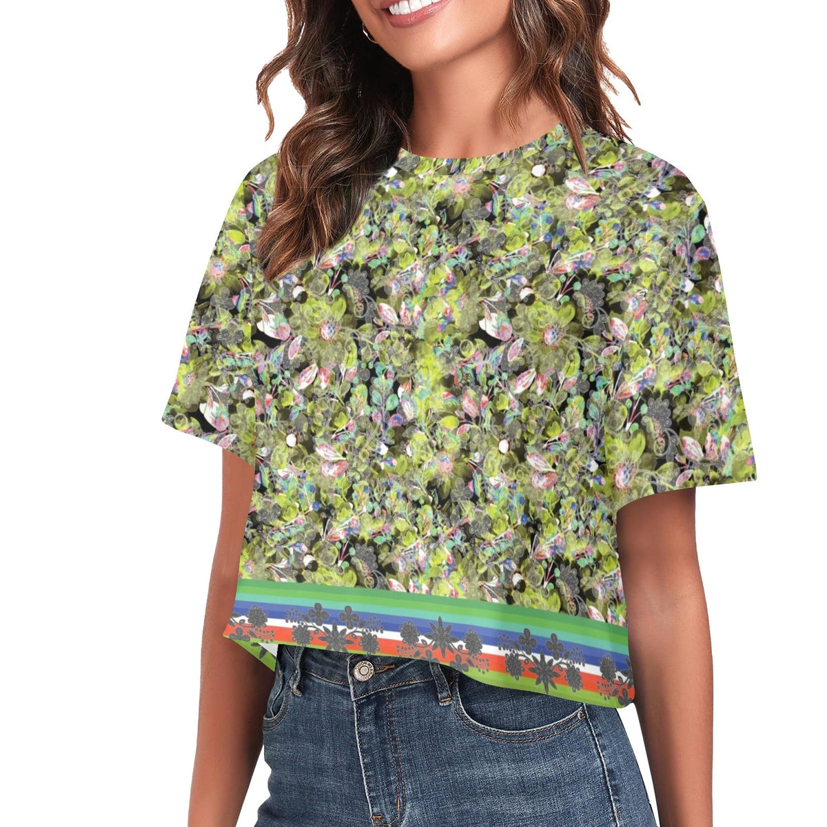 Culture in Nature Green Leaf Crop Top