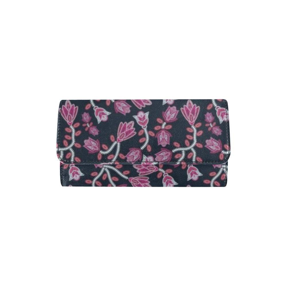 Beaded Pink Women's Trifold Wallet