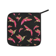 Load image into Gallery viewer, Red Swift Colourful Black Oven Mitt &amp; Pot Holder
