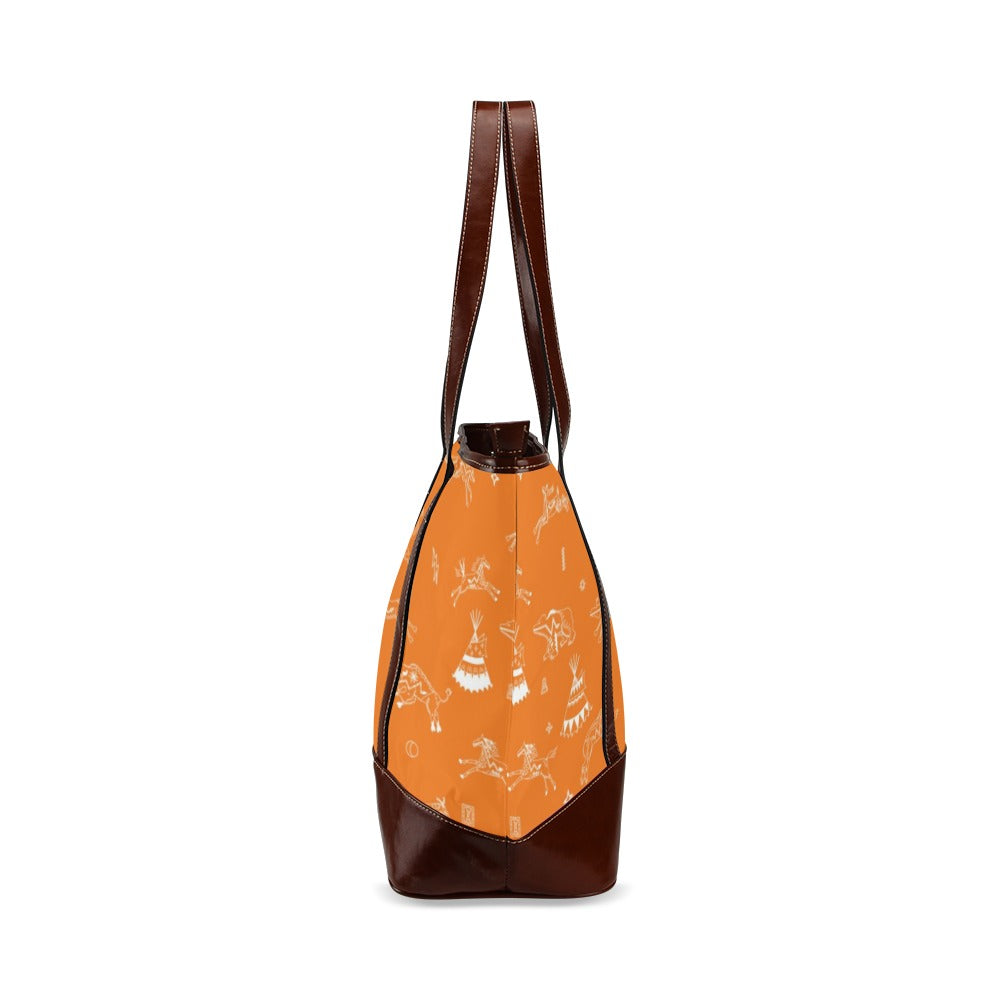 Ledger Dables Orange Tote Handbag