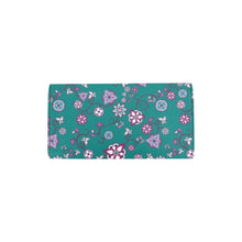 Load image into Gallery viewer, Burgundy Bloom Women&#39;s Trifold Wallet
