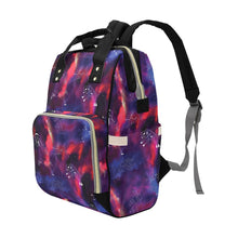 Load image into Gallery viewer, Animal Ancestors 3 Blue Pink Swirl Multi-Function Diaper Backpack/Diaper Bag
