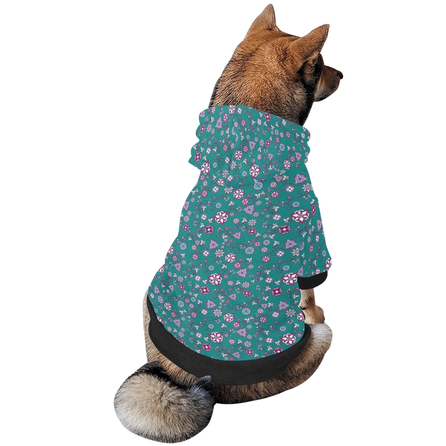 Burgundy Bloom Pet Dog Hoodie