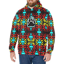 Load image into Gallery viewer, Fire Colors and Turquoise Bearpaw Men&#39;s Long Sleeve Fleece Hoodie
