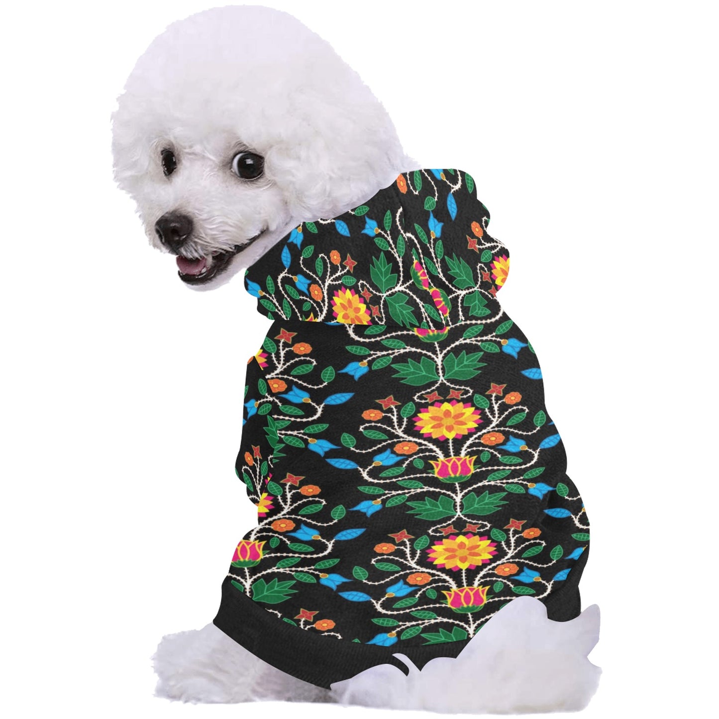 Floral Beadwork Four Clans Pet Dog Hoodie