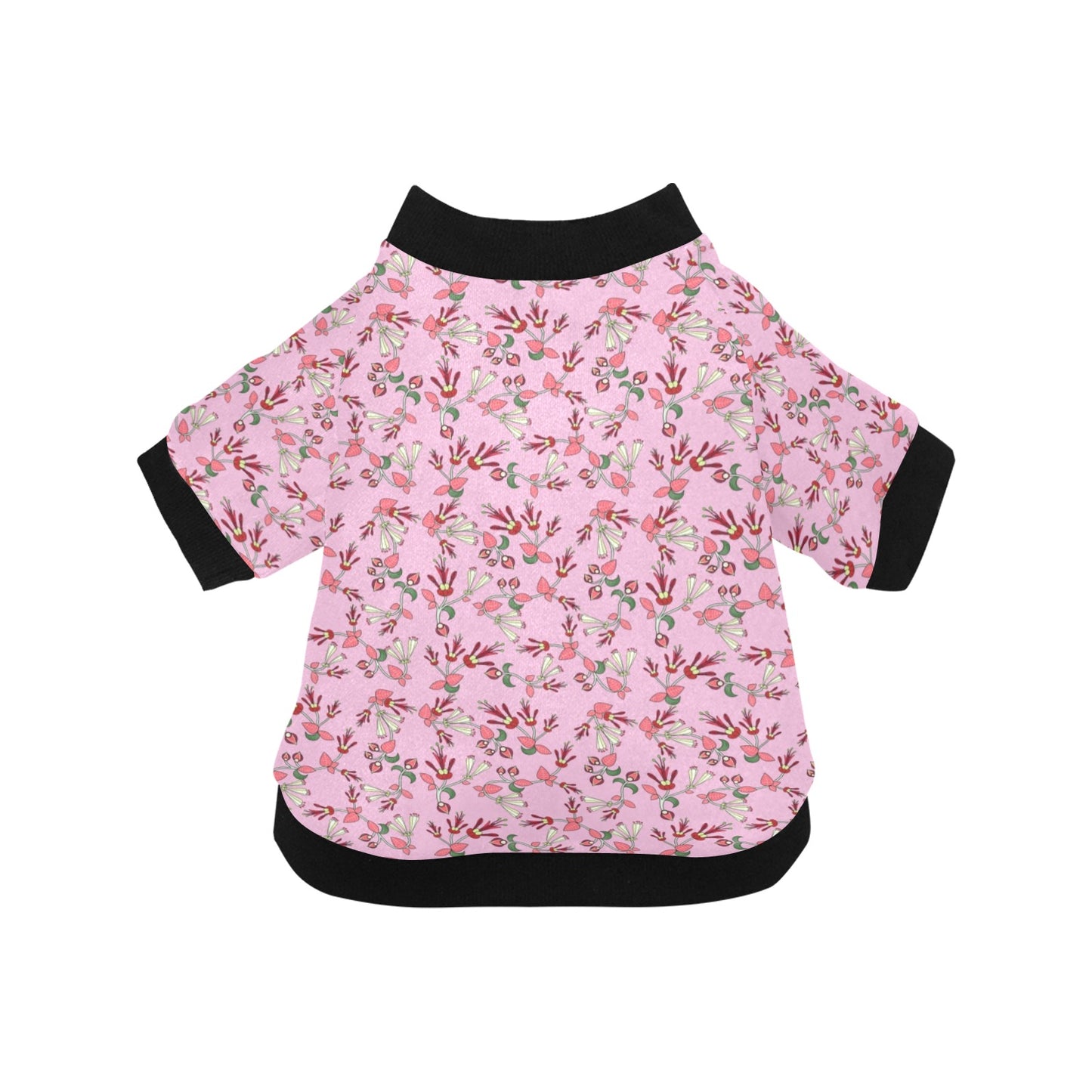 Strawberry Floral Pet Dog Round Neck Shirt