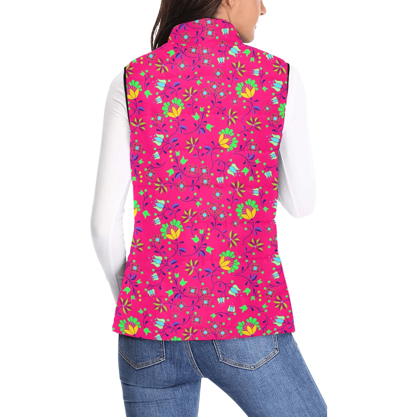 Fleur Indigine Rouge Women's Padded Vest Jacket