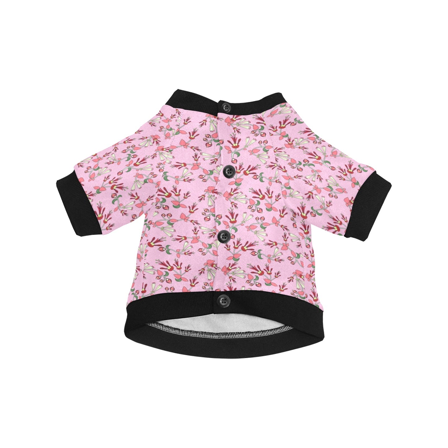 Strawberry Floral Pet Dog Round Neck Shirt