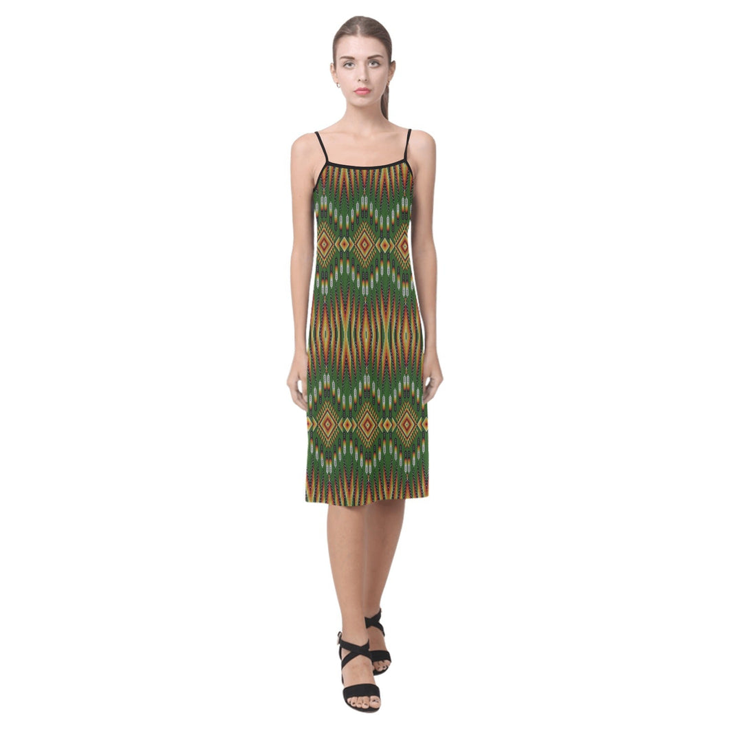 Fire Feather Green Alcestis Slip Dress