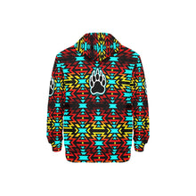 Load image into Gallery viewer, Fire Colors and Turquoise Bearpaw Men&#39;s Long Sleeve Fleece Hoodie
