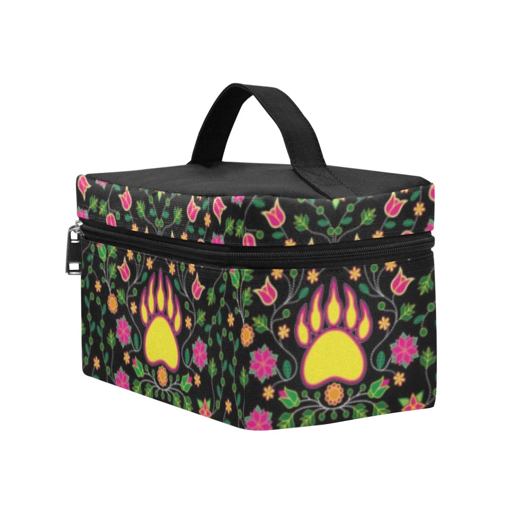 Floral Bearpaw Pink and Yellow Cosmetic Bag